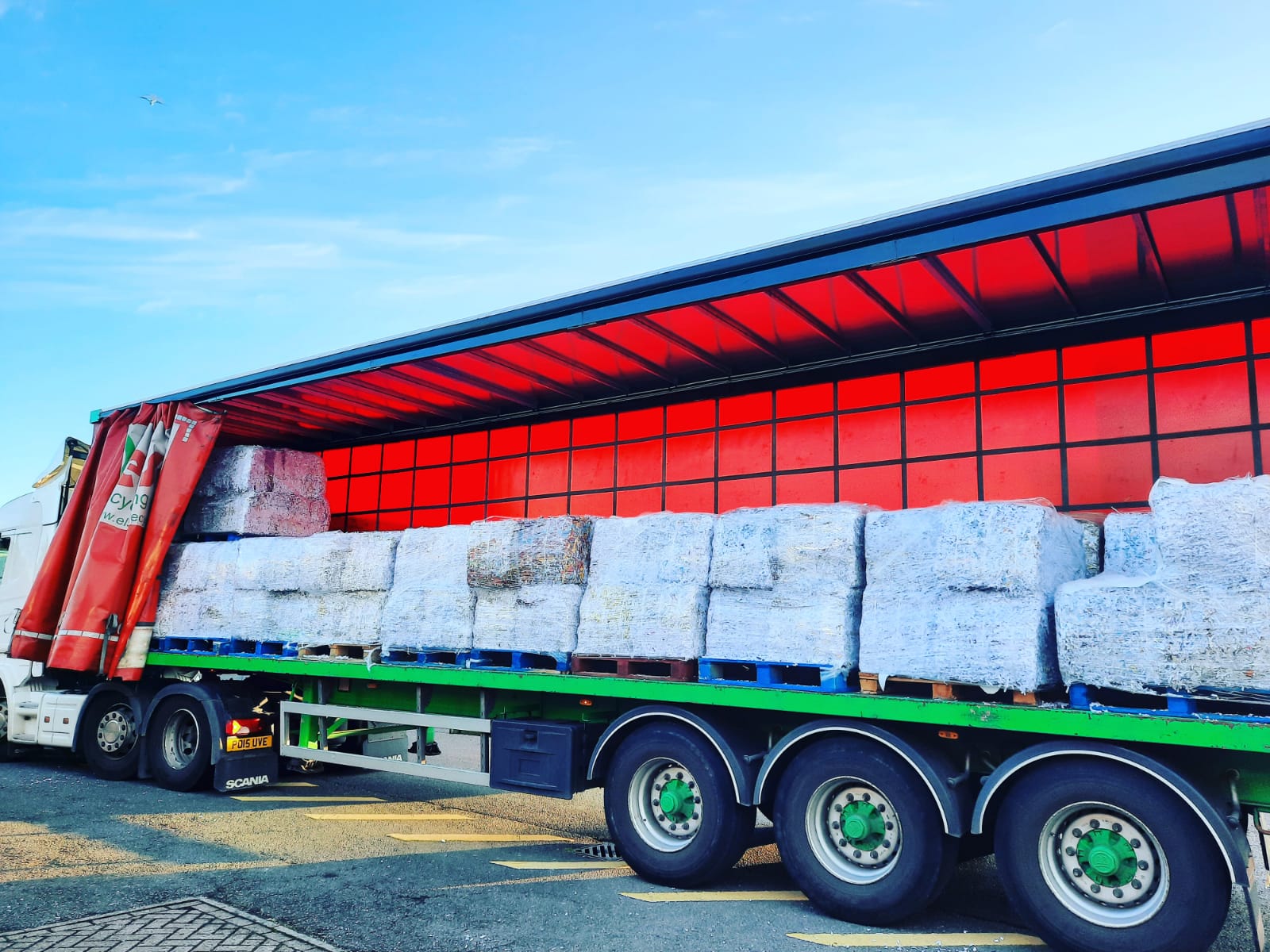 Shredding being loaded up for recycling